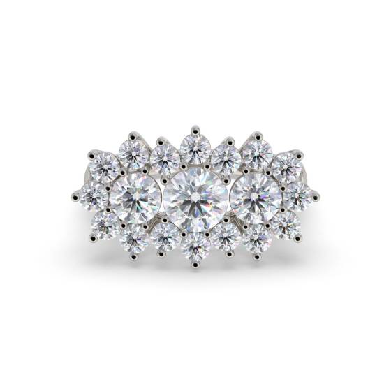 Round Diamond Cluster Ring