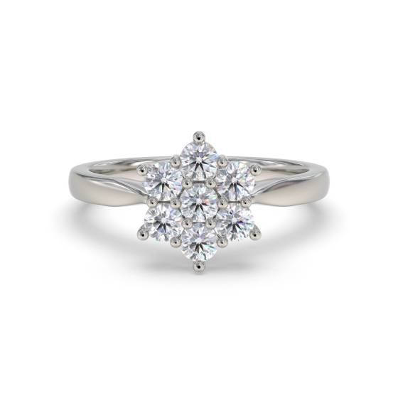 Round Diamond Cluster Ring