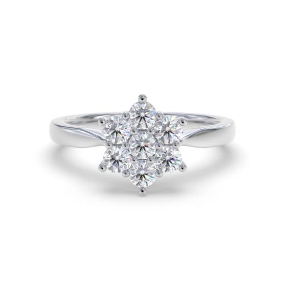 Round Diamond Cluster Ring