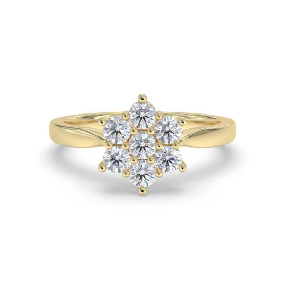 Round Diamond Cluster Ring