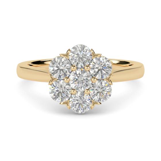 Round Diamond Cluster Ring