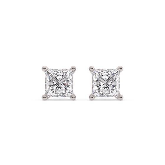 Classic Princess Diamond Stud Earrings