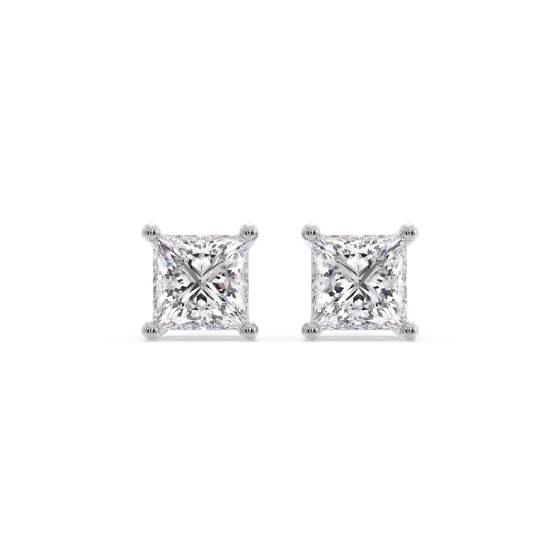 Classic Princess Diamond Stud Earrings