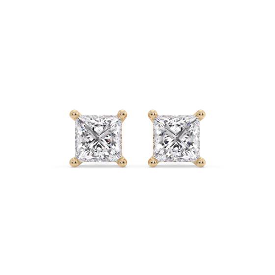 Classic Princess Diamond Stud Earrings