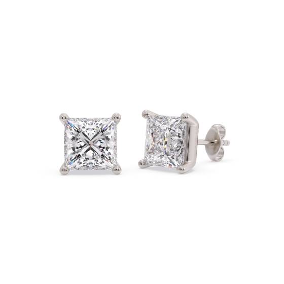 Classic Princess Diamond Stud Earrings
