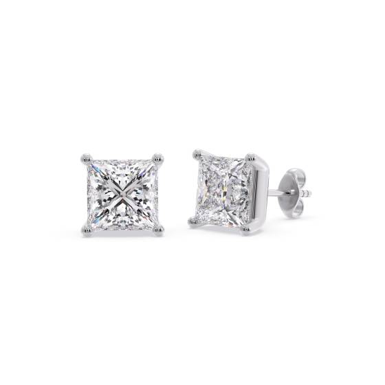 Classic Princess Diamond Stud Earrings