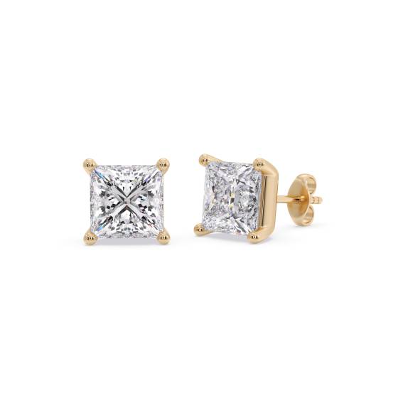 Classic Princess Diamond Stud Earrings