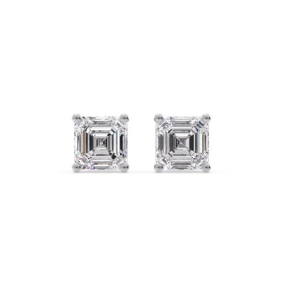 Classic Asscher Diamond Stud Earrings