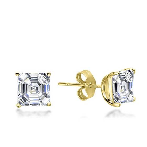 Classic Asscher Diamond Stud Earrings