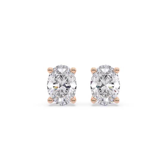 Classic Oval Diamond Stud Earrings