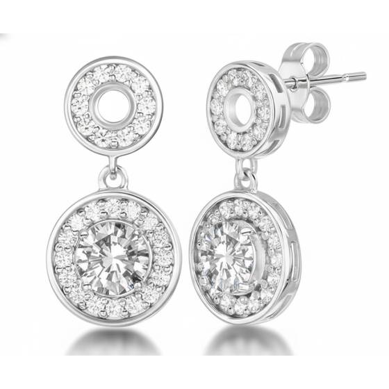 Round Diamond Single Halo Earrings