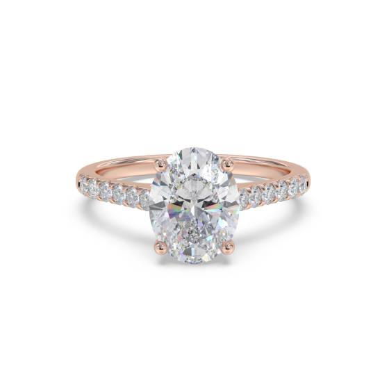 Oval Diamond Shoulder Set Ring