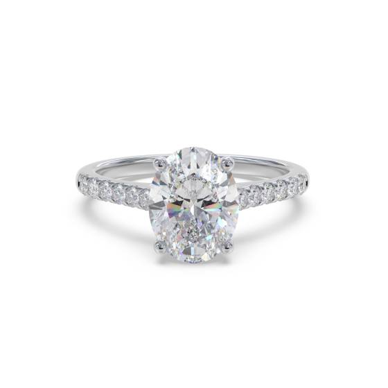 Oval Diamond Shoulder Set Ring