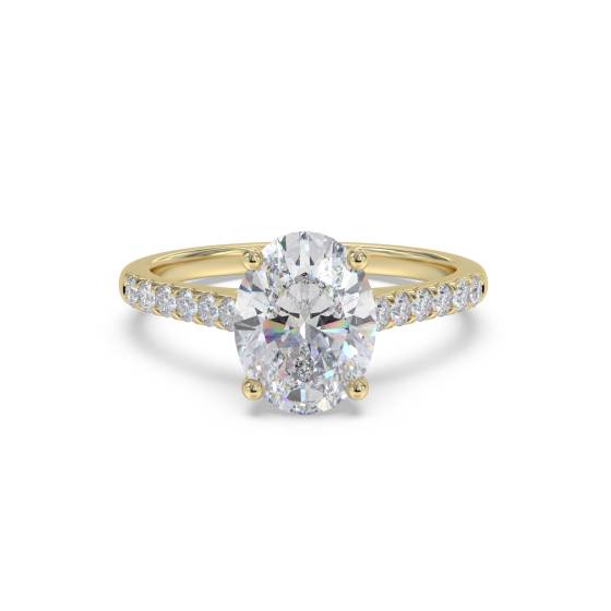 Oval Diamond Shoulder Set Ring