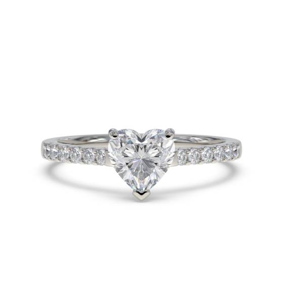 Traditional Heart Diamond Shoulder Set Ring