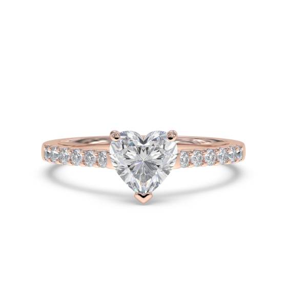 Traditional Heart Diamond Shoulder Set Ring