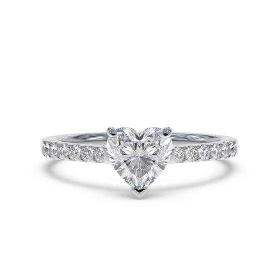 Traditional Heart Diamond Shoulder Set Ring