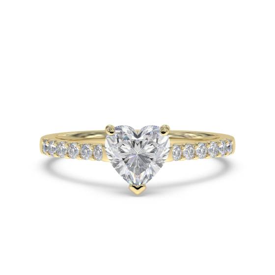 Traditional Heart Diamond Shoulder Set Ring