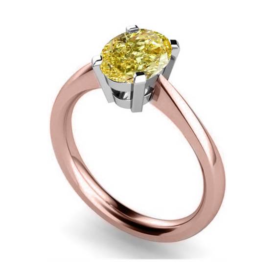 Fancy Yellow Oval Diamond Solitaire Ring