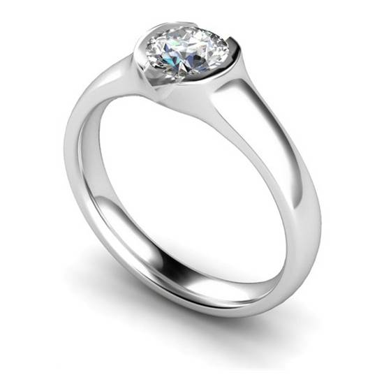 0.70ct SI2/H Round Natural Diamond Solitaire Ring
