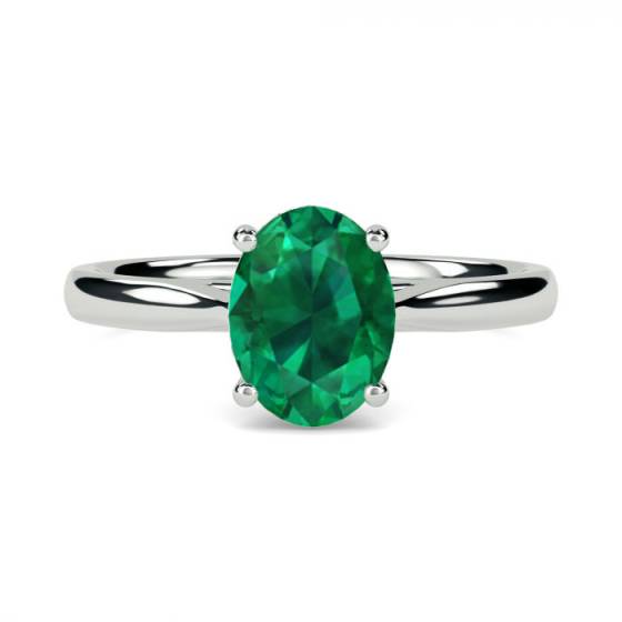 Fancy Emerald Green Oval Diamond Solitaire Ring