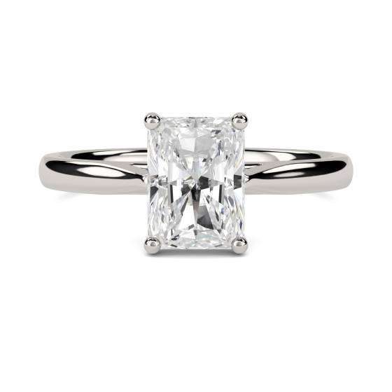 2.08ct VVS2/E Lab Grown Radiant Cut Diamond Solitaire Ring in Platinum