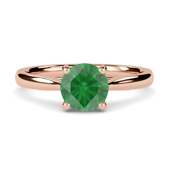 Classic Round Emerald Solitaire Ring