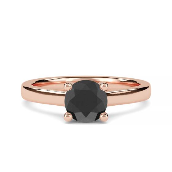 Black Diamond Solitaire Ring