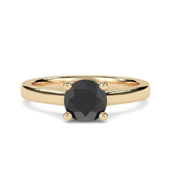Black Diamond Solitaire Ring