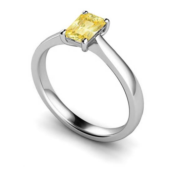 Elegant Fancy Yellow Radiant Diamond Engagement Ring