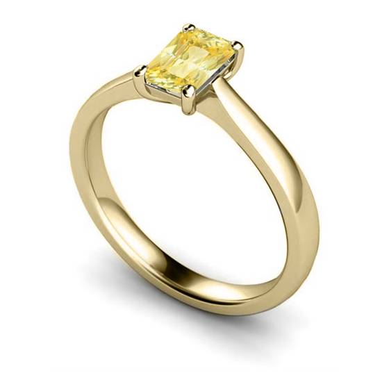 Elegant Fancy Yellow Radiant Diamond Engagement Ring