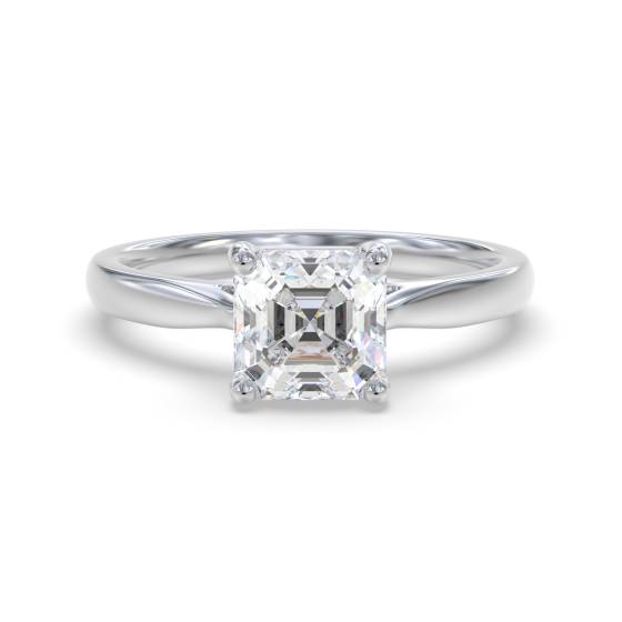 Elegant Asscher Diamond Engagement Ring