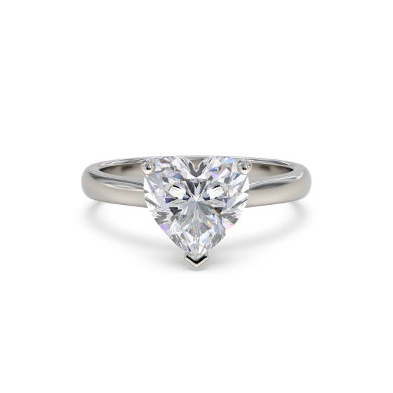 Classic Heart Diamond Engagement Ring