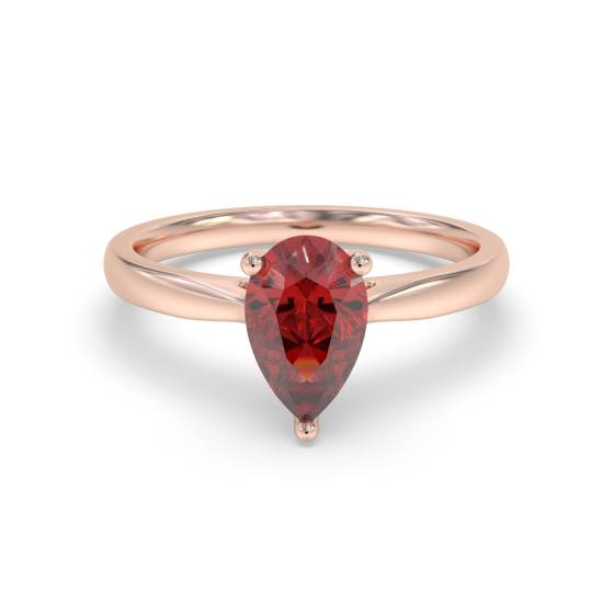 Classic Pear Ruby Solitaire Ring