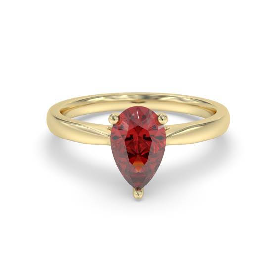 Classic Pear Ruby Solitaire Ring