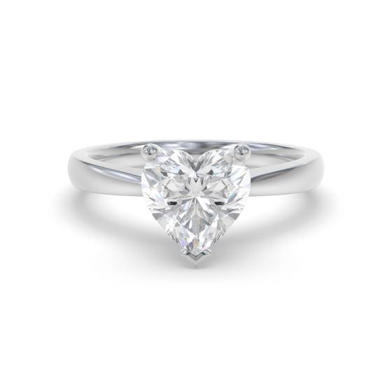 Modern Heart Diamond Engagement Ring
