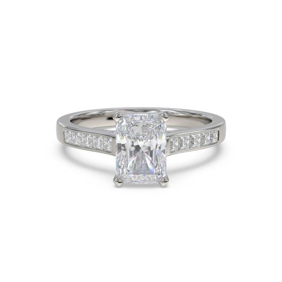 Radiant Diamond Shoulder Set Ring