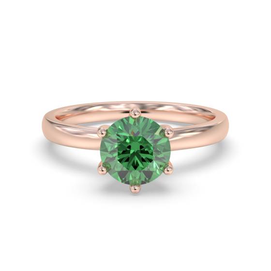 Classic Round Emerald Solitaire Ring