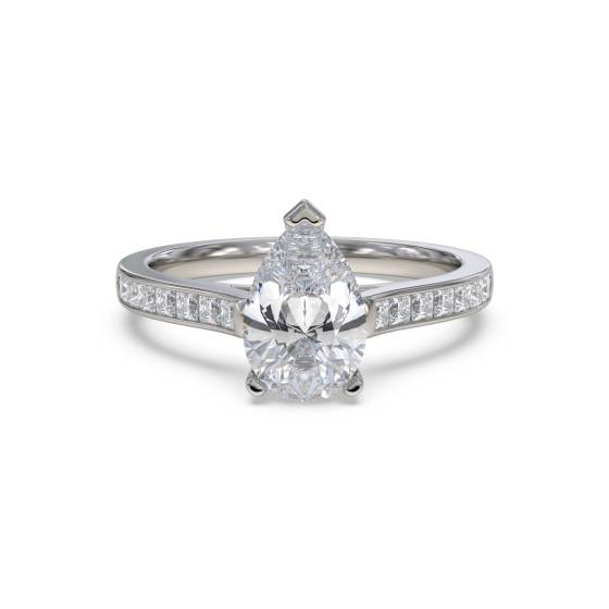 Pear Diamond Shoulder Set Ring