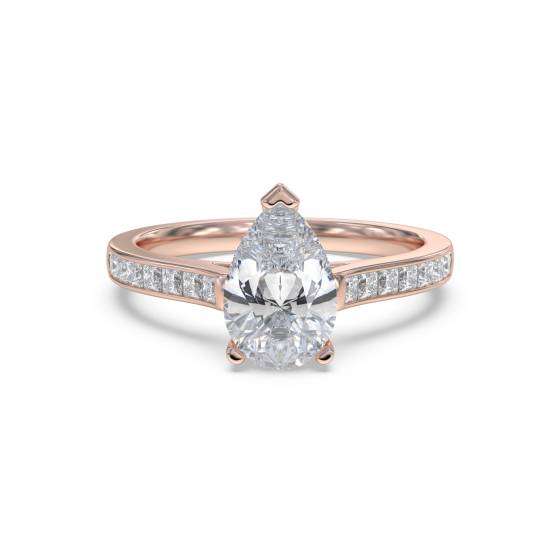 Pear Diamond Shoulder Set Ring