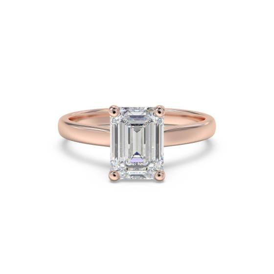 Traditional Emerald Diamond Engagement Ring