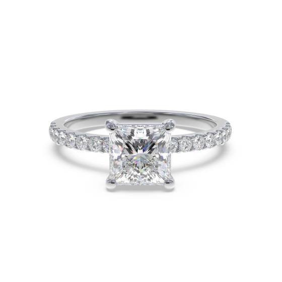 Princess Diamond Shoulder Set Ring