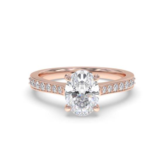 Oval Diamond Shoulder Set Ring
