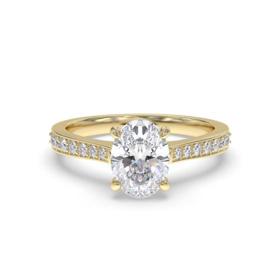 Oval Diamond Shoulder Set Ring