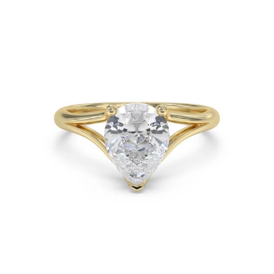 Unique Modern Pear Diamond Engagement Ring