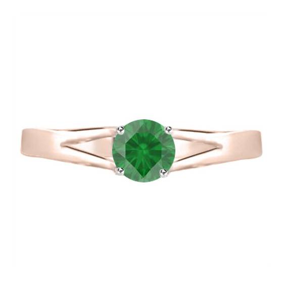 Classic Round Emerald Solitaire Ring