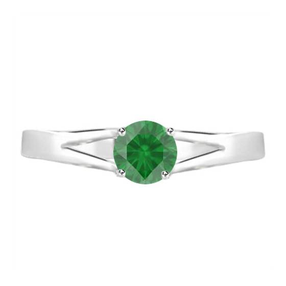 Classic Round Emerald Solitaire Ring