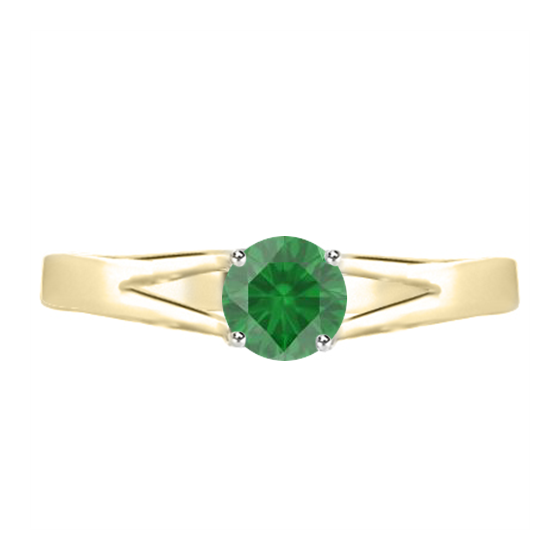 Classic Round Emerald Solitaire Ring