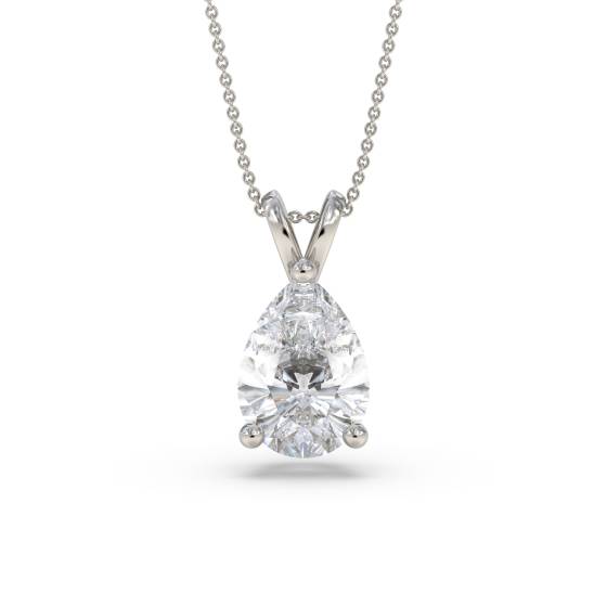 Pear Diamond Halo Pendant