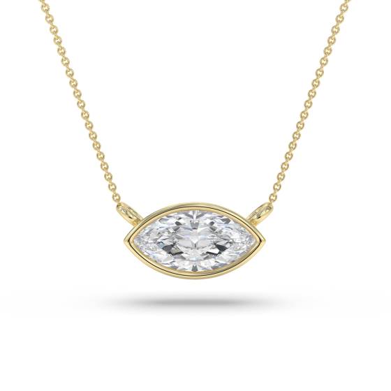 Marquise Diamond Bezel Set East To West Solitaire Pendant